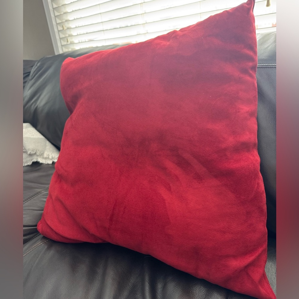 Red velvet 22 inch throw pillow